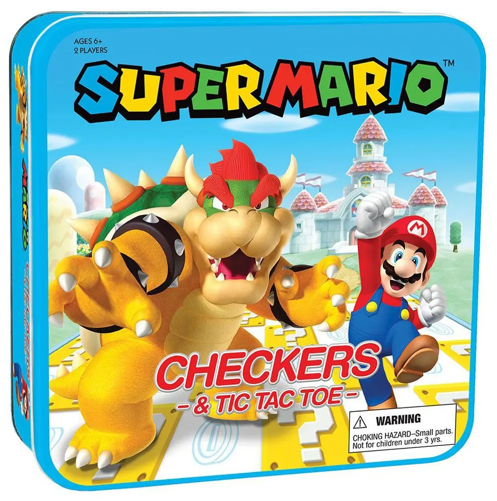 Super Mario Boardgame Checkers &amp; Tic-Tac-Toe Mario vs. Bowser Collector's Game Angol nyelvű termékfotó