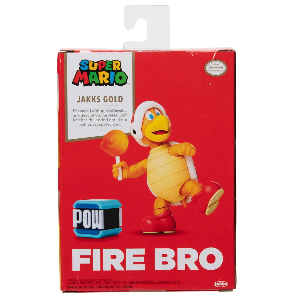 Super Mario Bros Fire Bro Gold figura 10cm termékfotó