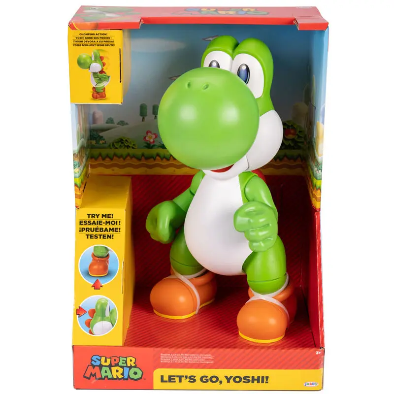 Super Mario Bros Lets Go Yoshi interaktív figura 36cm termékfotó