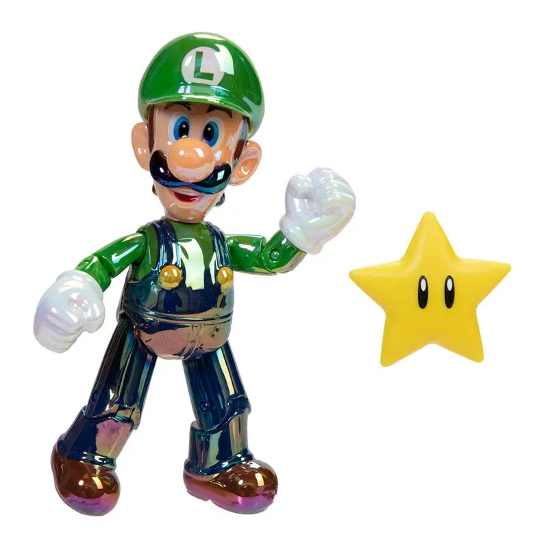 Super Mario Bros Luigi Star Power figura 10cm termékfotó