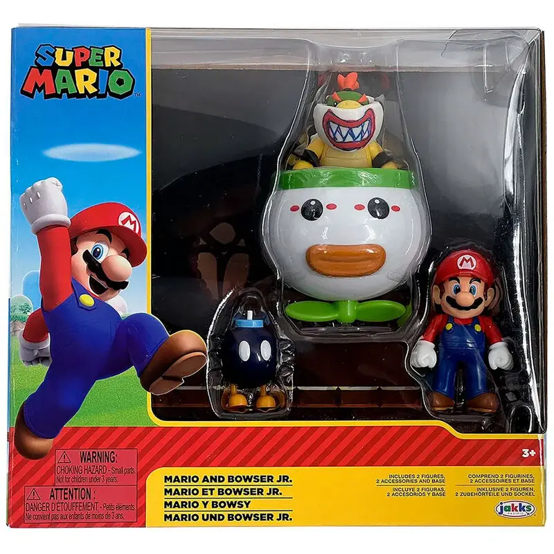 Super Mario Bros Mario and Bowser Jr. figurák 6cm termékfotó