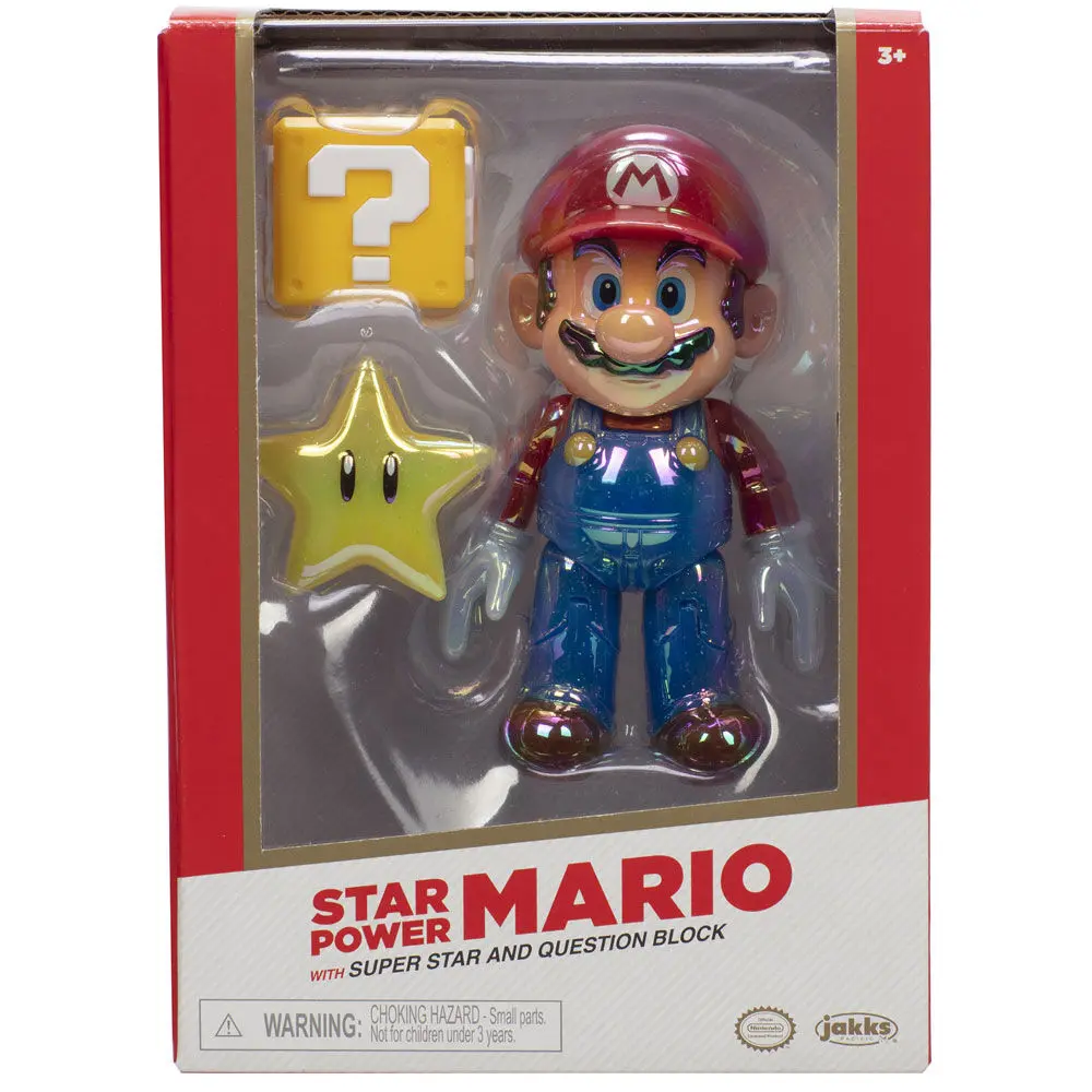 Super Mario Bros Star Power Mario Gold figura 10cm termékfotó