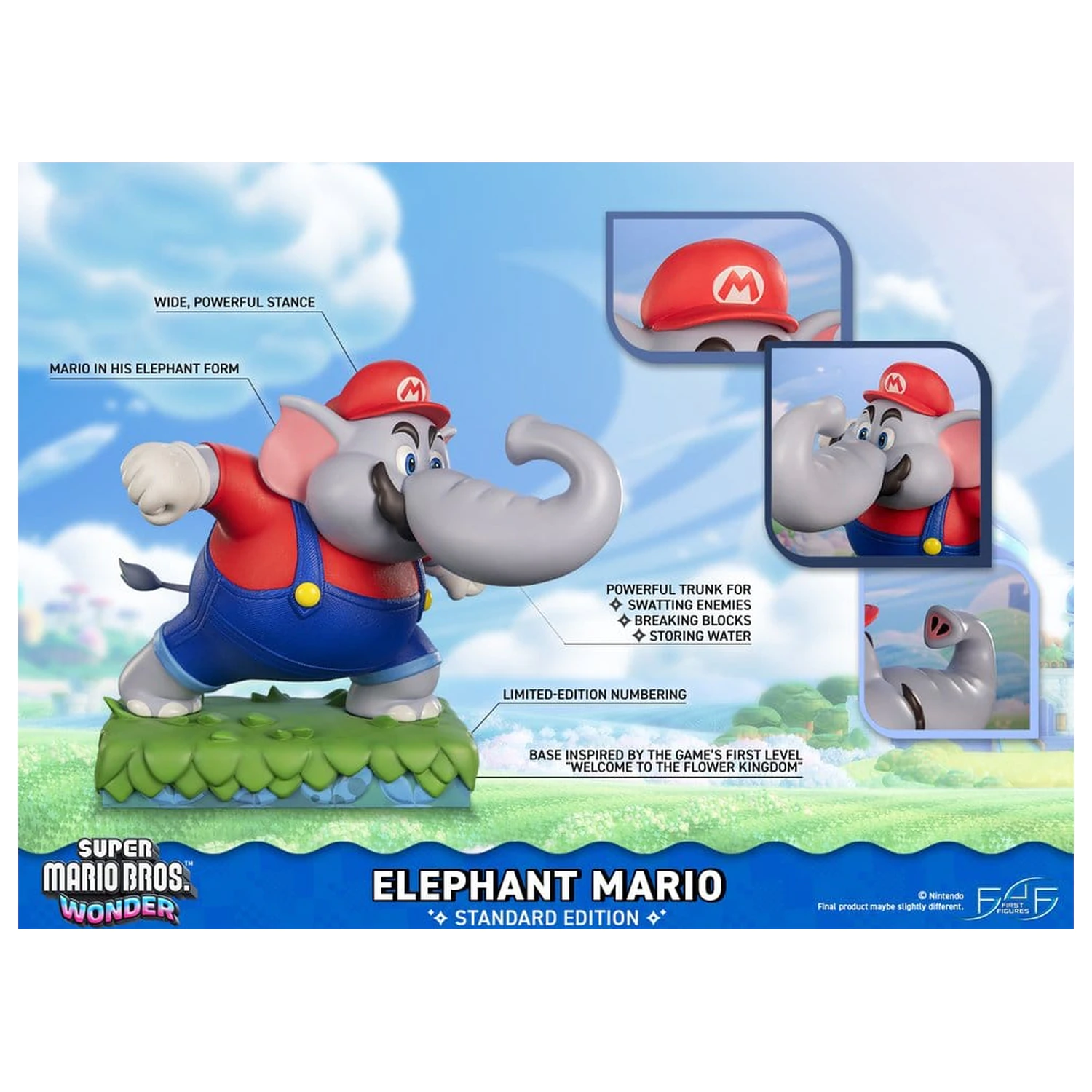 Super Mario Bros. Wonder Elephant Mario gyanta szobor figura Standard Edition 43 cm termékfotó