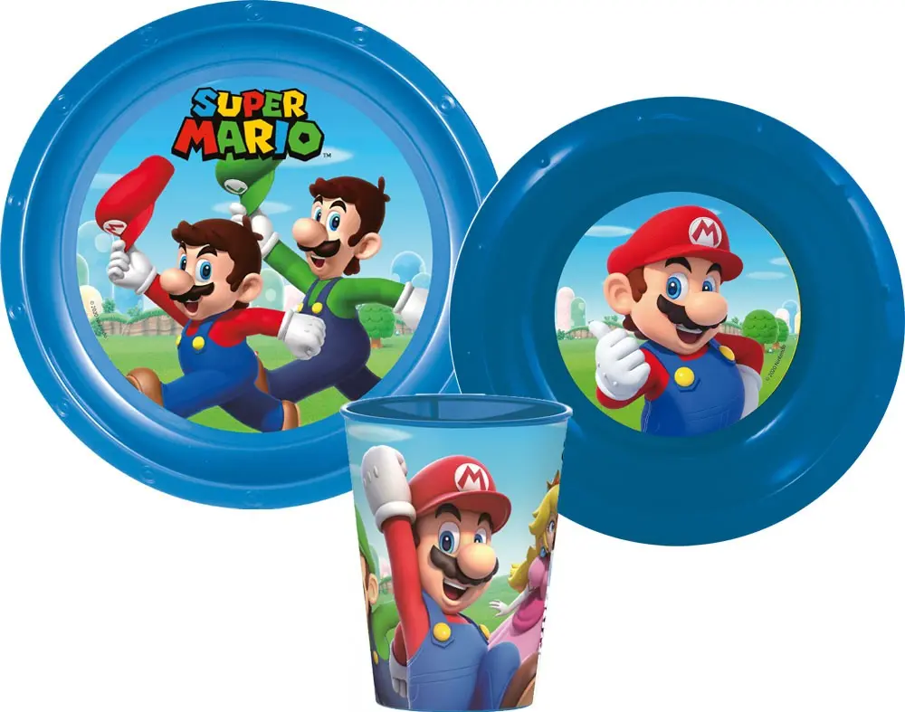 Super Mario étkészlet, műanyag szett termékfotó