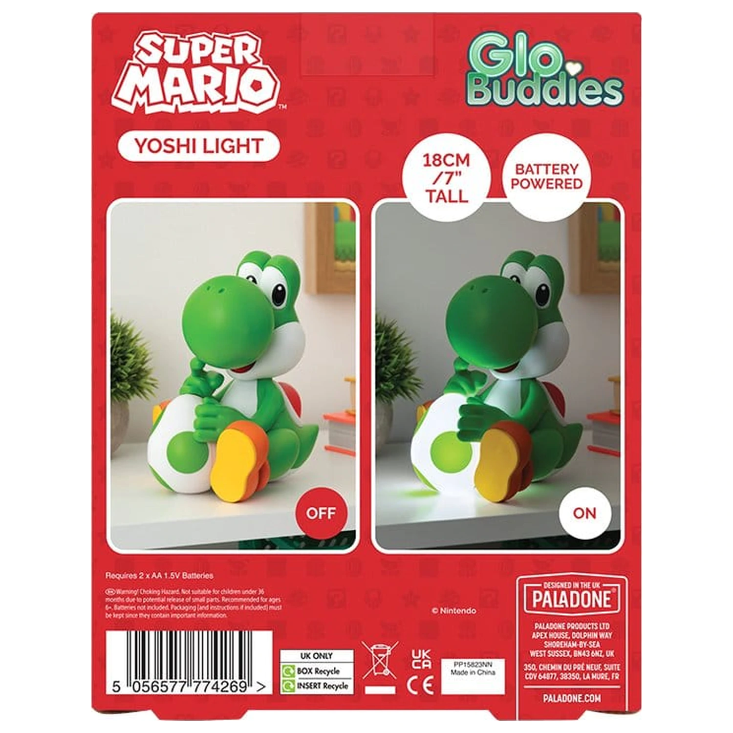 Super Mario GloBuddies Yoshi lámpa 18 cm termékfotó