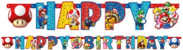 Super Mario Happy Birthday felirat 190 cm termékfotó