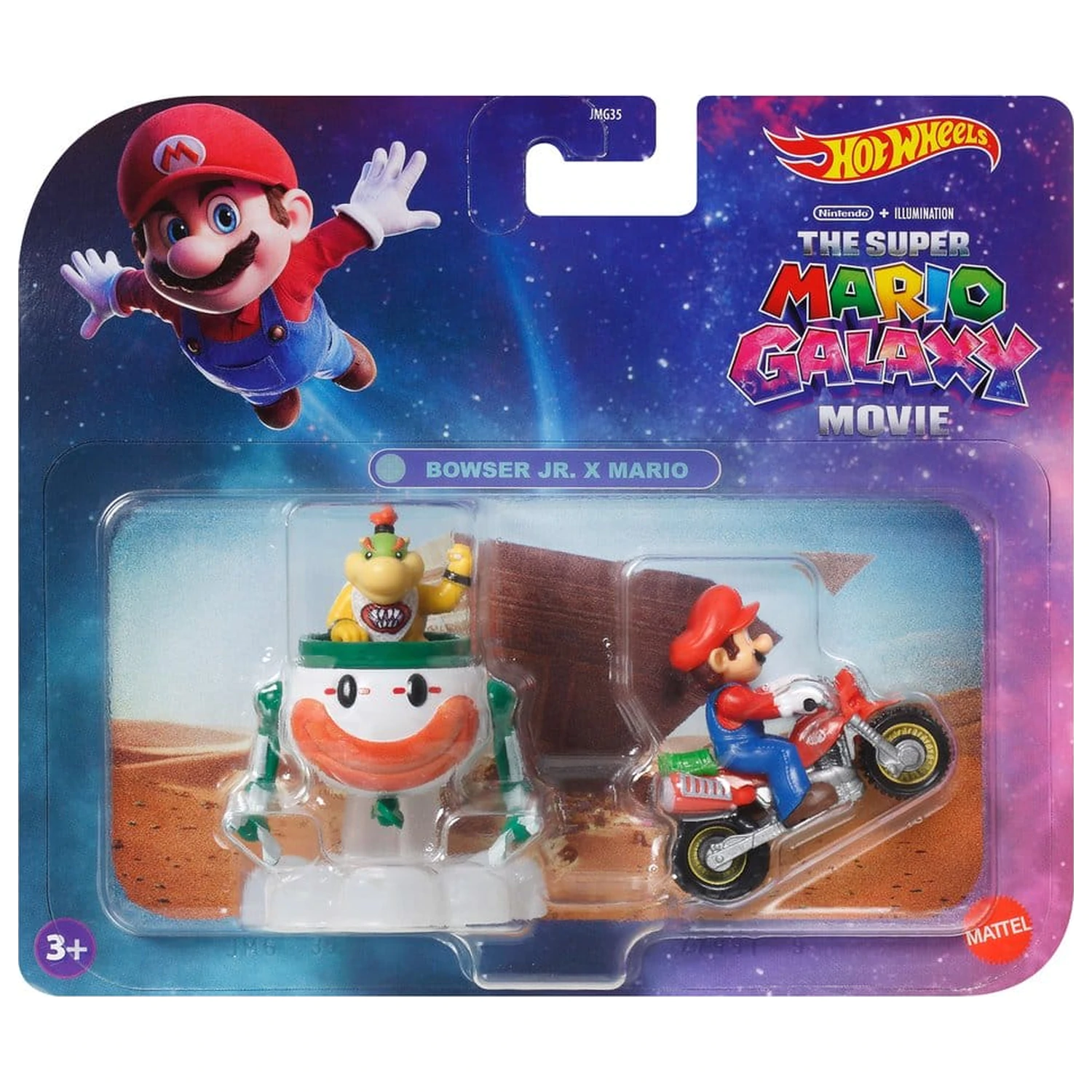 Super Mario Hot Wheels Die-Cast 1/64 Mario & Bowser Jr. 2 db-os csomag termékfotó