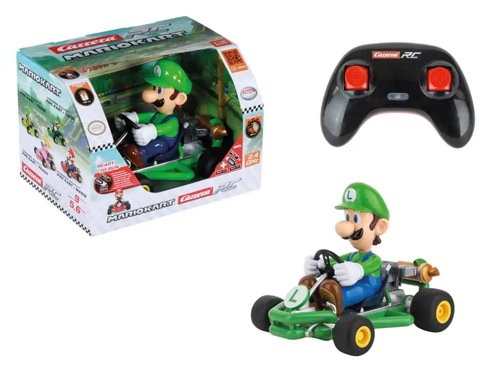 Super Mario Kart 1/18 2.4GHz Pipe Kart Luigi távirányítós autó  termékfotó