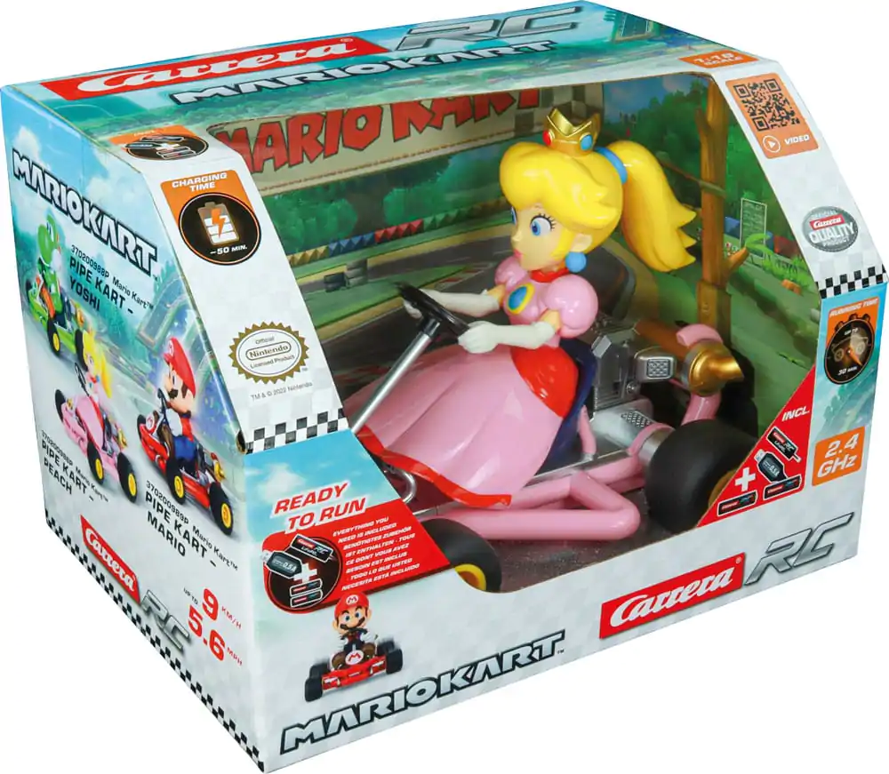 Super Mario Kart 1/18 2.4GHz Pipe Kart Peach távirányítós autó termékfotó