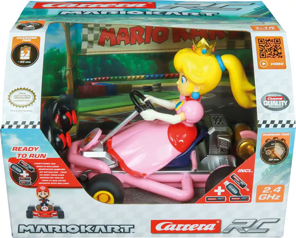 Super Mario Kart 1/18 2.4GHz Pipe Kart Peach távirányítós autó termékfotó