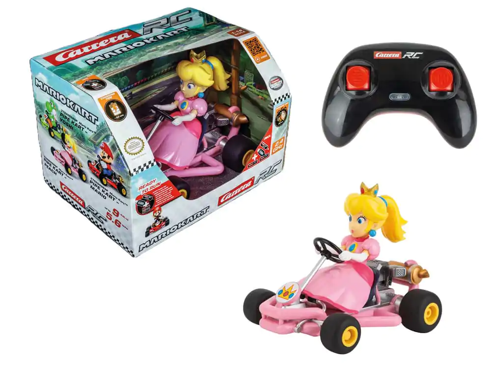 Super Mario Kart 1/18 2.4GHz Pipe Kart Peach távirányítós autó termékfotó