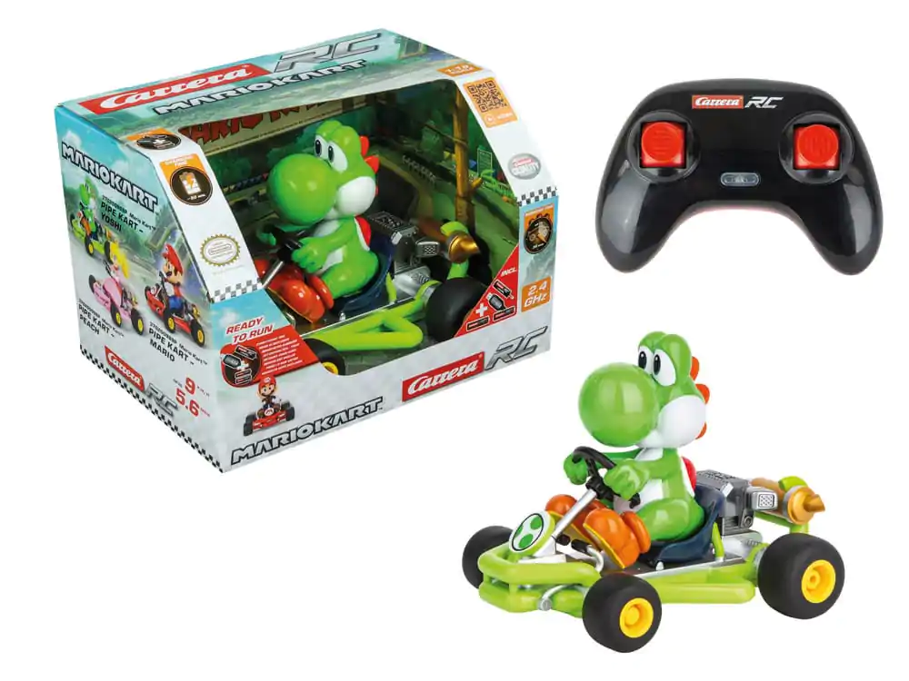 Super Mario Kart 1/18 2.4GHz Pipe Kart Yoshi távirányítós autó termékfotó