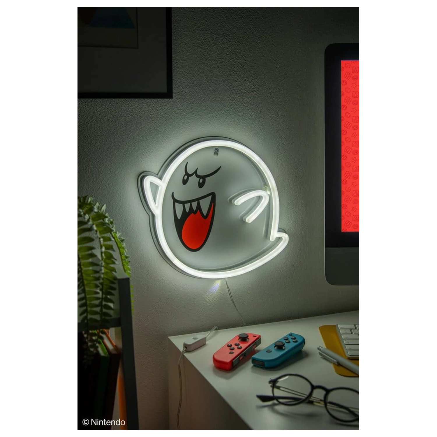 Super Mario LED Neon fali lámpa Boo 23 x 23 cm termékfotó