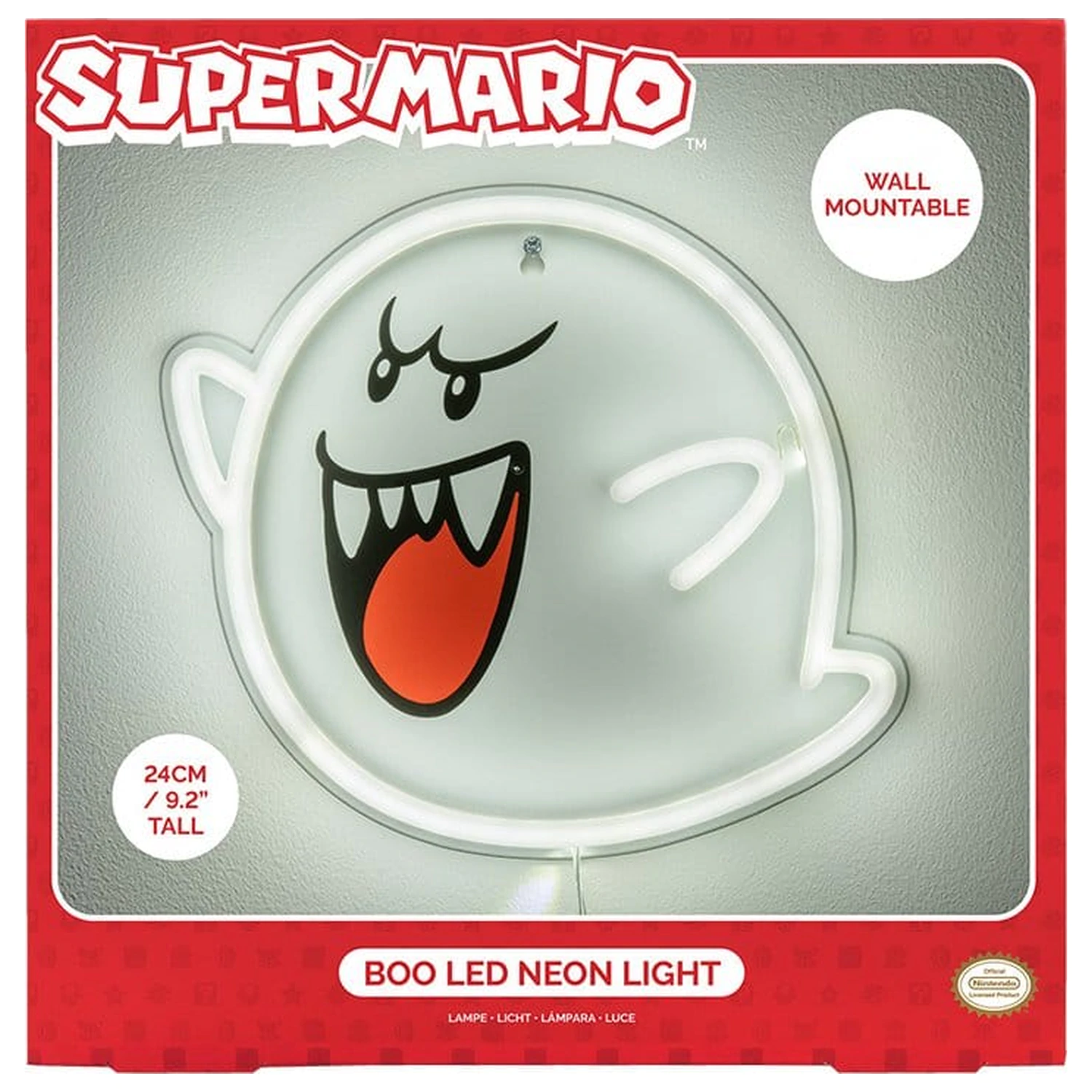Super Mario LED Neon fali lámpa Boo 23 x 23 cm termékfotó