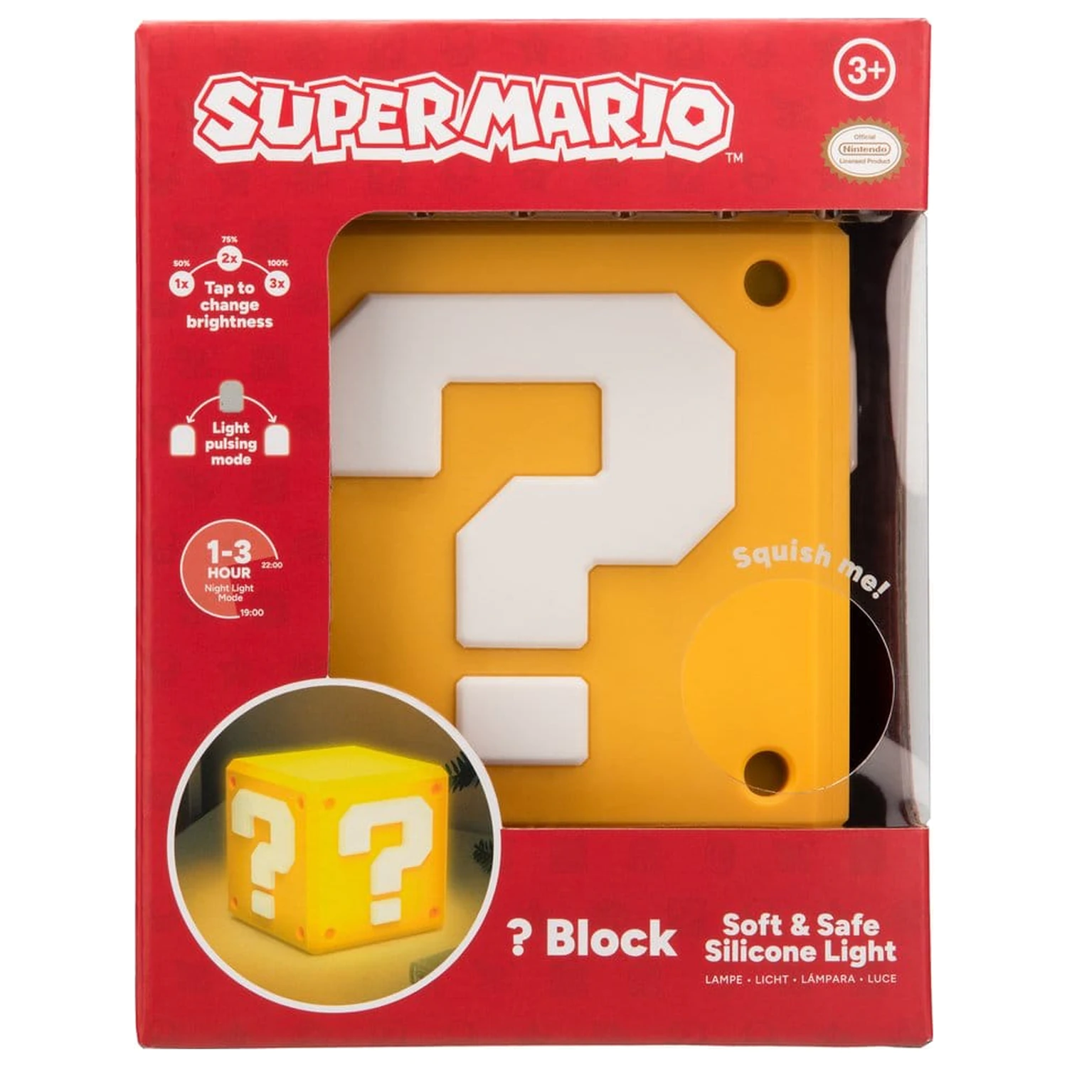 Super Mario SquishyGlo szilikon lámpa Question Block 13 cm termékfotó