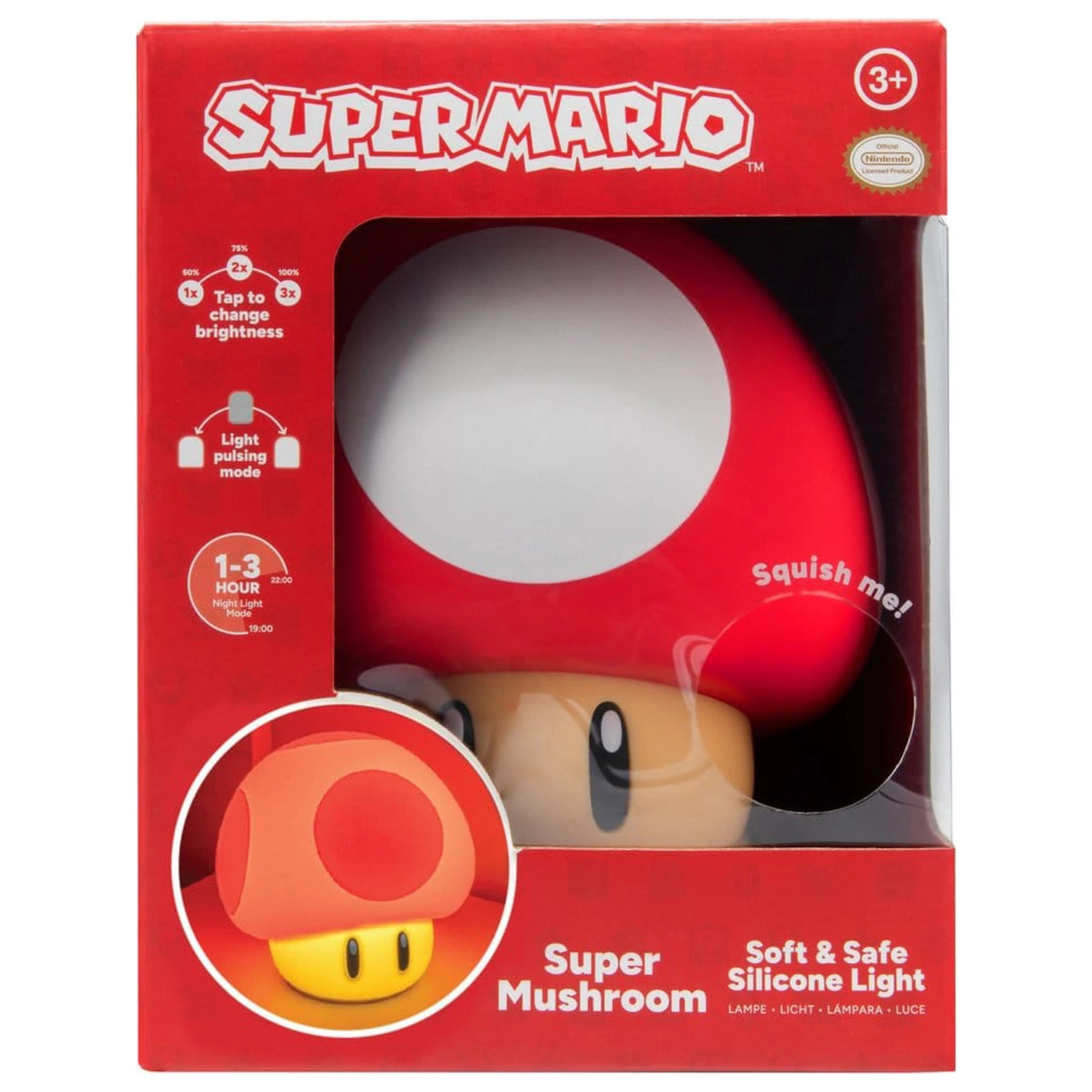 Super Mario SquishyGloSuper Mushroom szilikon lámpa 15 cm termékfotó