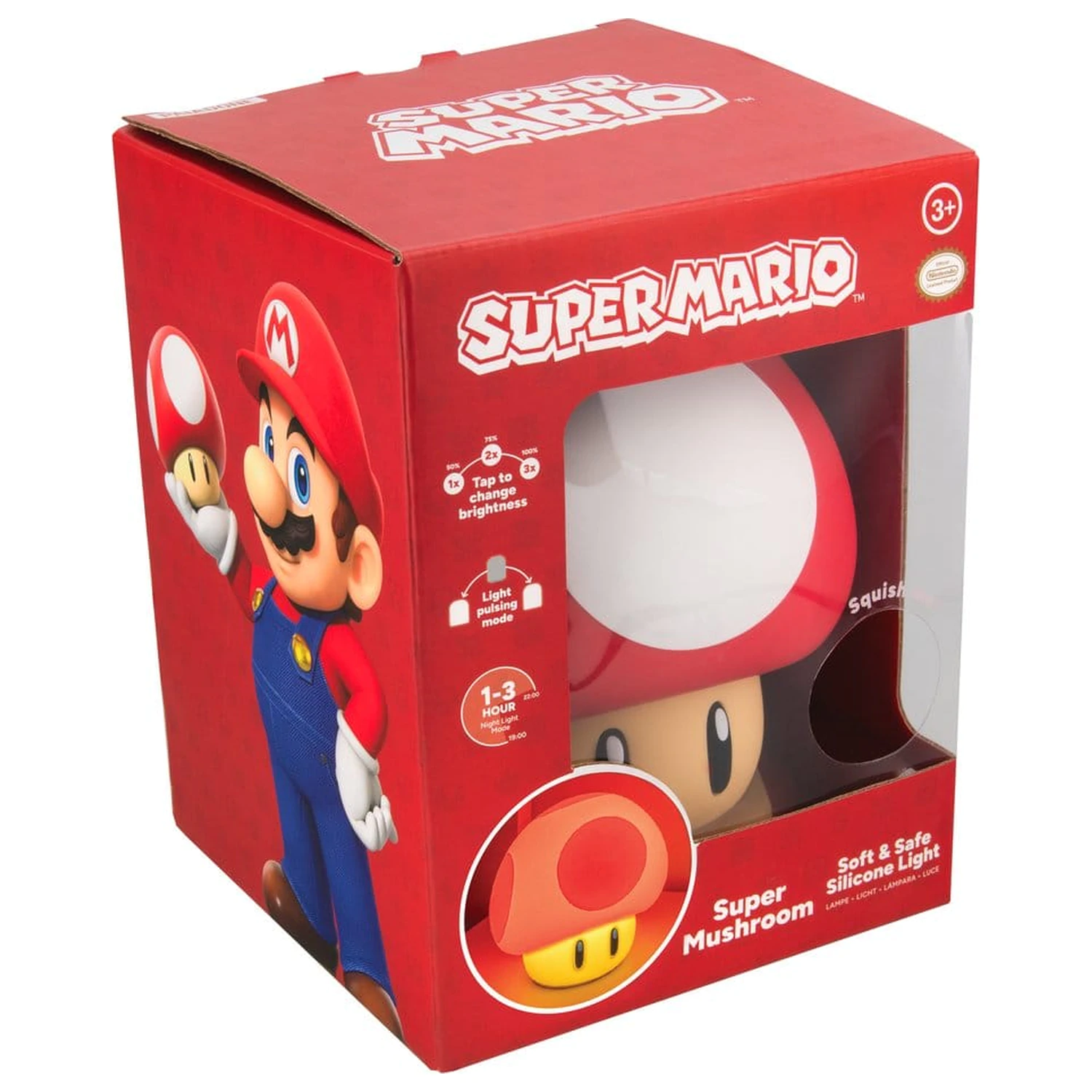 Super Mario SquishyGloSuper Mushroom szilikon lámpa 15 cm termékfotó