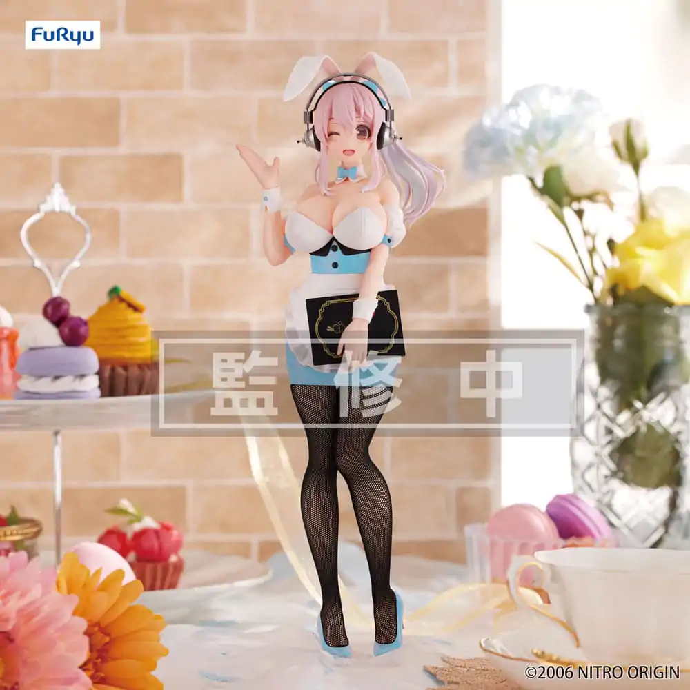 Super Sonico BiCute Bunnies Waitress Light Blue Color Ver. PVC szobor figura 28 cm termékfotó