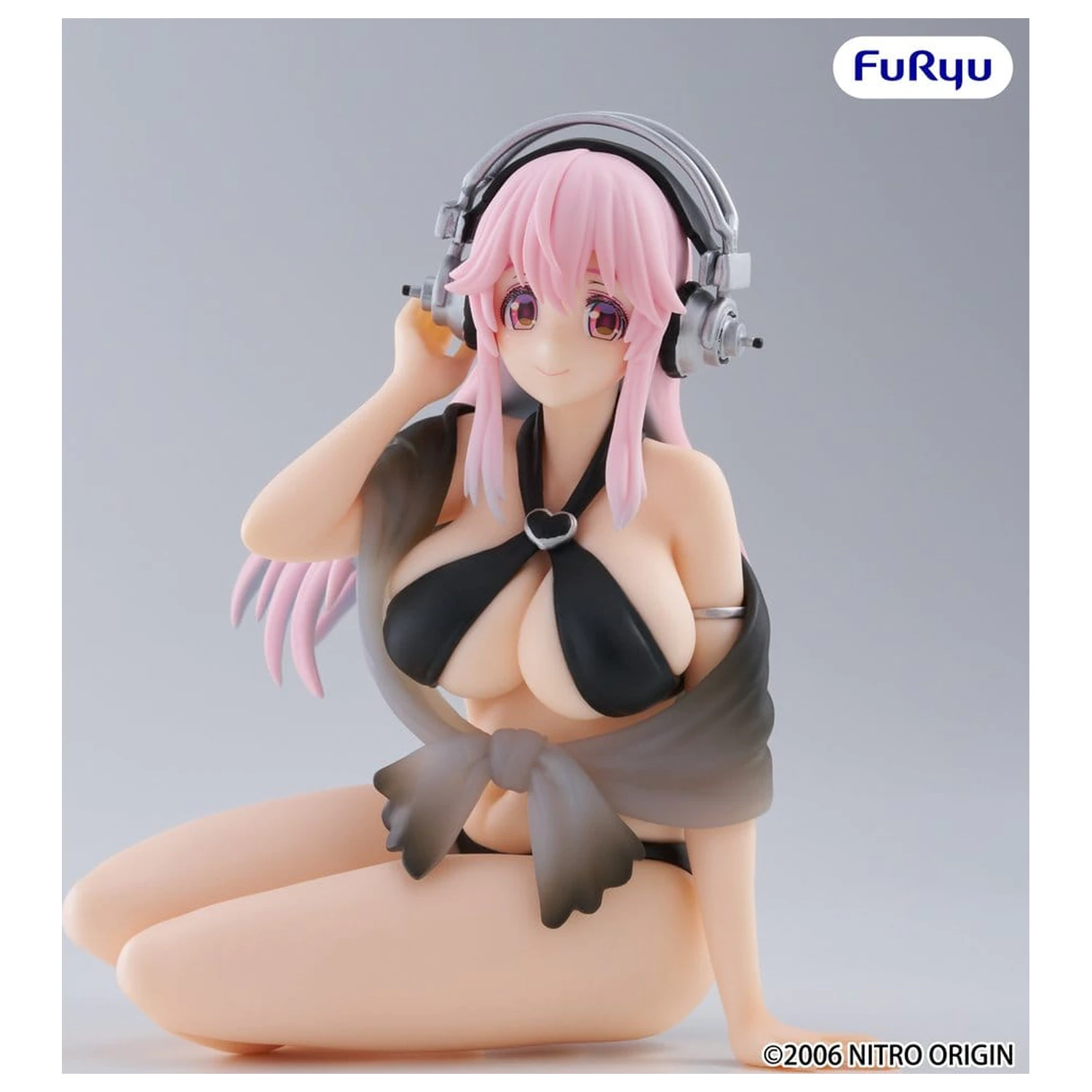 Super Sonico Noodle Stopper Super Sonico Swimsuit Black Color Ver. PVC szobor figura 10 cm termékfotó