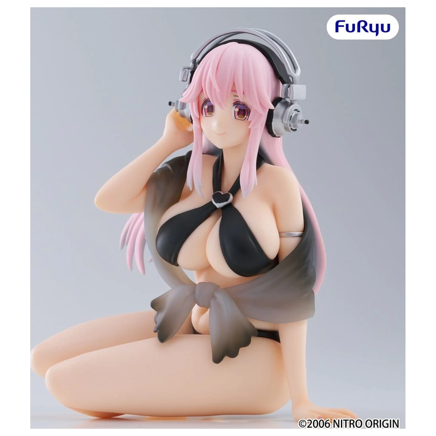 Super Sonico Noodle Stopper Super Sonico Swimsuit Black Color Ver. PVC szobor figura 10 cm termékfotó