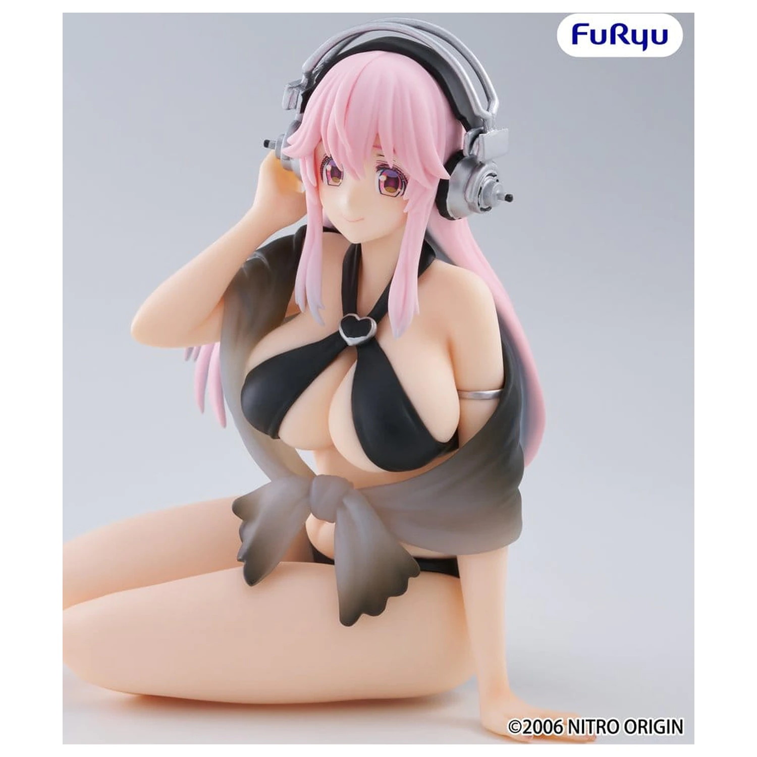 Super Sonico Noodle Stopper Super Sonico Swimsuit Black Color Ver. PVC szobor figura 10 cm termékfotó