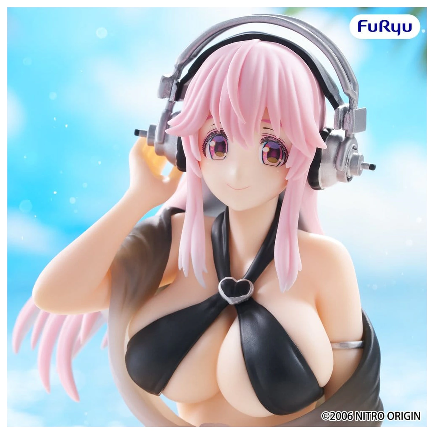Super Sonico Noodle Stopper Super Sonico Swimsuit Black Color Ver. PVC szobor figura 10 cm termékfotó