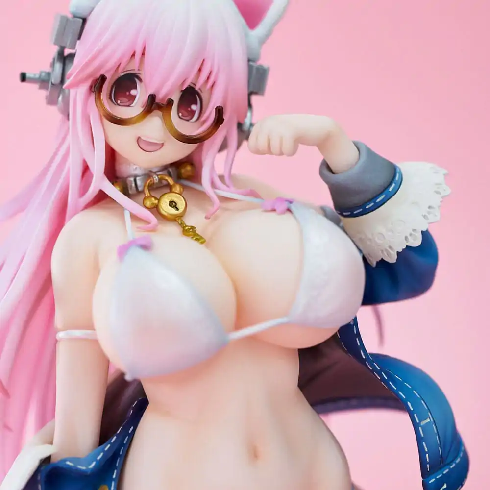 Super Sonico White Cat Ver. PVC szobor figura 27 cm termékfotó