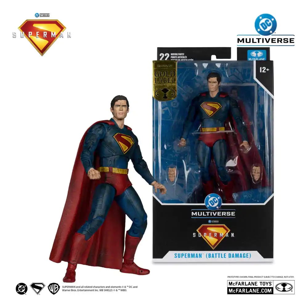 Superman (2025) DC Multiverse Superman (Battle Damaged) (Gold Label) akciófigura 18 cm termékfotó