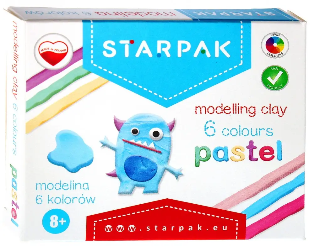 Szörnyecskék pasztel modellező gyurma 6 db-os termékfotó