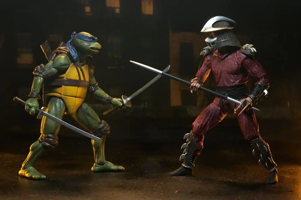 Teenage Mutant Ninja Turtles (1990 Movie) Roof Top Battle Shredder vs Leo akciófigura 18 cm termékfotó