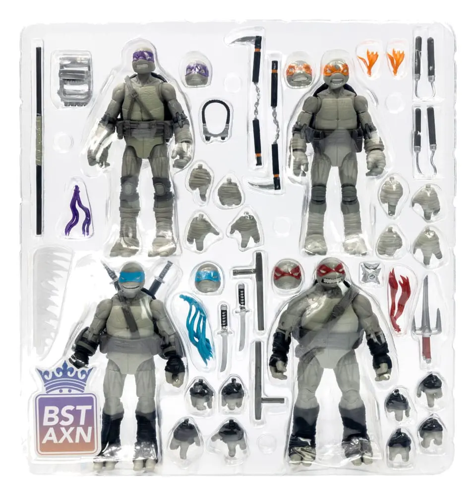 Teenage Mutant Ninja Turtles BST AXN Black&amp;White (IDW Comics) 4 db-os akciófigura csomag 13 cm termékfotó