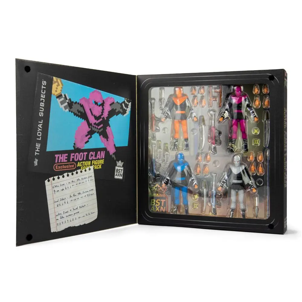 Teenage Mutant Ninja Turtles BST AXN Foot Soldiers 4 darabos akciófigura csomag 13 cm termékfotó