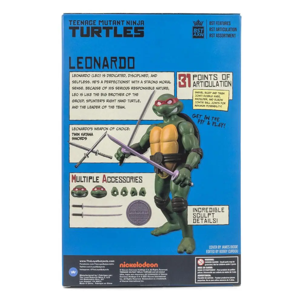 Teenage Mutant Ninja Turtles BST AXN x IDW Leonardo Exkluzív akciófigura és képregény 13 cm termékfotó