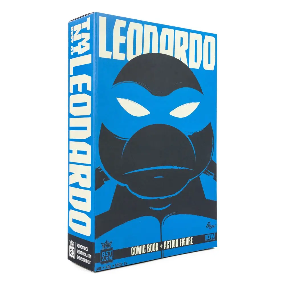 Teenage Mutant Ninja Turtles BST AXN x IDW Leonardo Exkluzív akciófigura és képregény 13 cm termékfotó