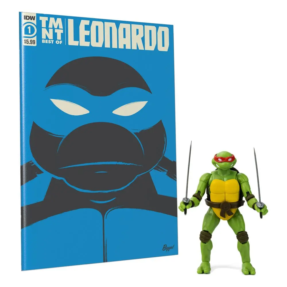 Teenage Mutant Ninja Turtles BST AXN x IDW Leonardo Exkluzív akciófigura és képregény 13 cm termékfotó