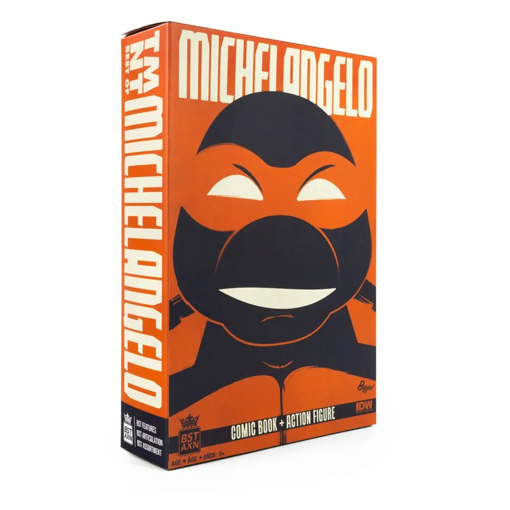 Teenage Mutant Ninja Turtles BST AXN x IDW Michelangelo Exkluzív akciófigura és képregény 13 cm termékfotó