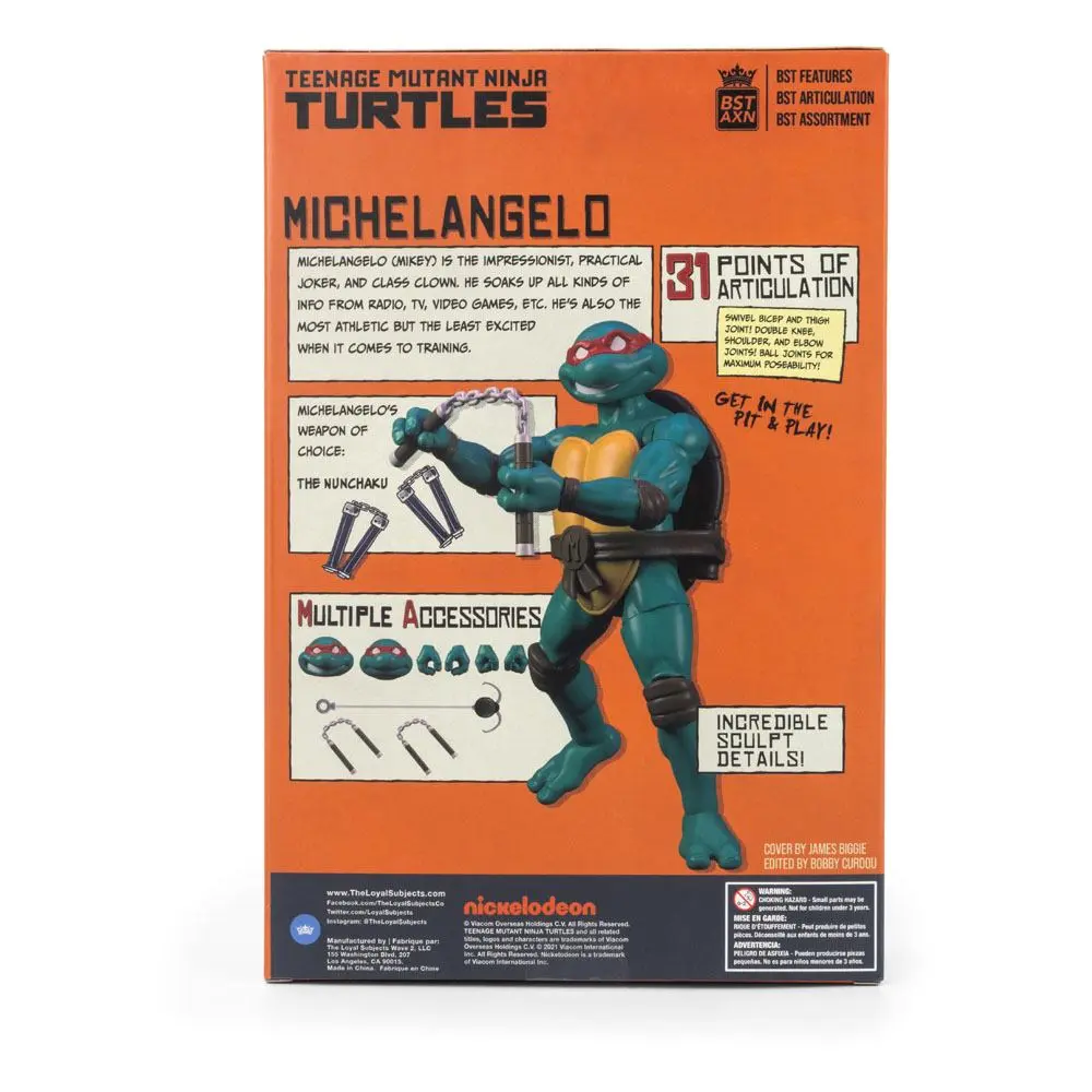 Teenage Mutant Ninja Turtles BST AXN x IDW Michelangelo Exkluzív akciófigura és képregény 13 cm termékfotó