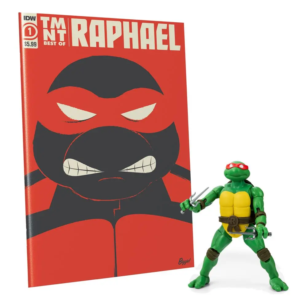 Teenage Mutant Ninja Turtles BST AXN x IDW Raphael Exkluzív akciófigura és képregény 13 cm termékfotó