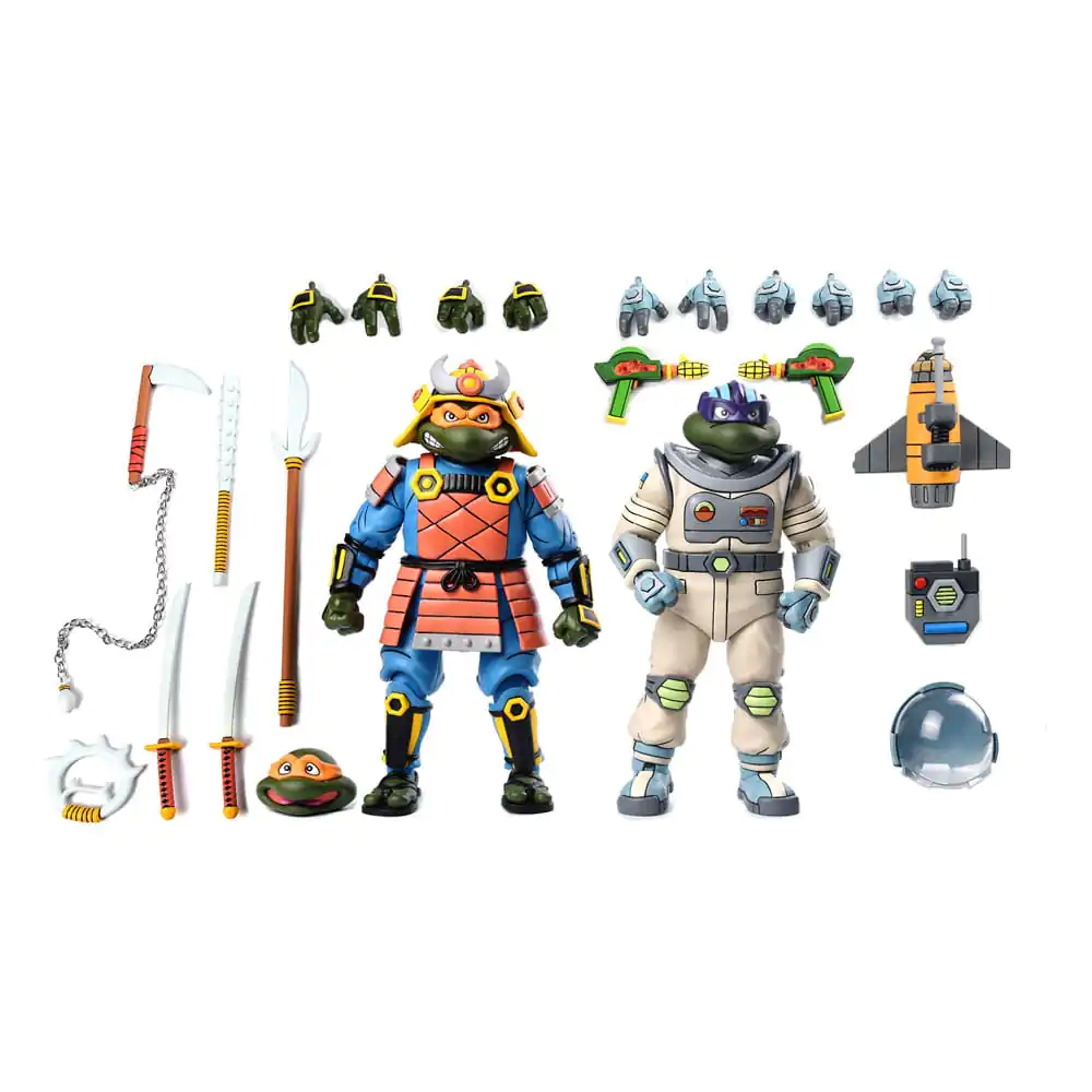 Teenage Mutant Ninja Turtles (Cartoon) 2 Pack Space Adventure & SzamurájTurtles 2 bb-os akciófigura csomag 18 cm termékfotó