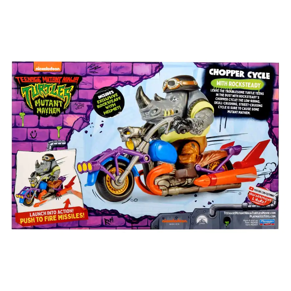 Teenage Mutant Ninja Turtles Chopper mit Rocksteady akciófigura termékfotó