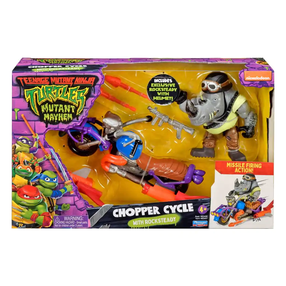 Teenage Mutant Ninja Turtles Chopper mit Rocksteady akciófigura termékfotó