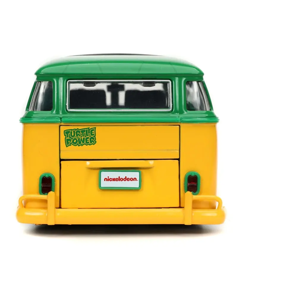 Teenage Mutant Ninja Turtles Hollywood Rides Diecast Model 1/24 1962 VW Bus és Leonardo figura termékfotó
