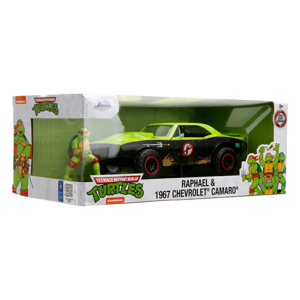Teenage Mutant Ninja Turtles Hollywood Rides Diecast Model 1/24 1967 Chevrolet Camaro és Raphael figura termékfotó