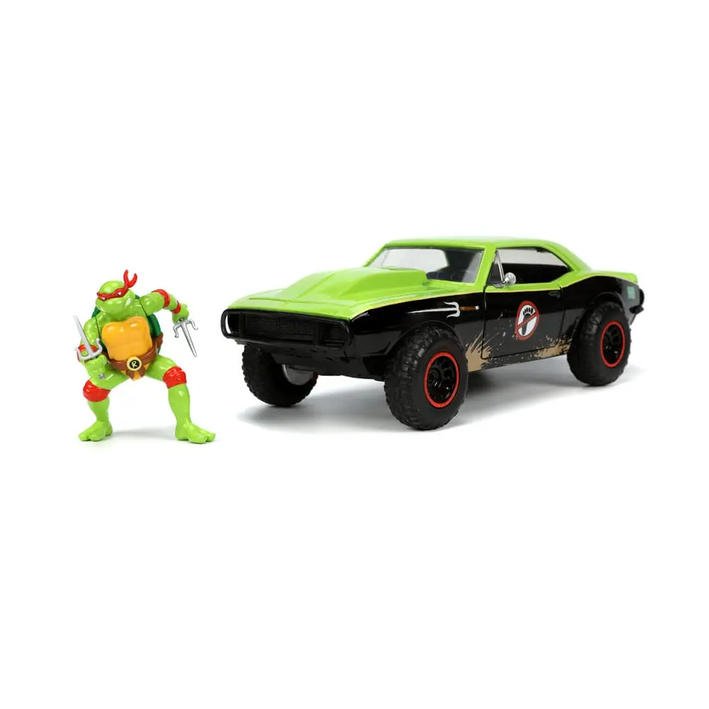 Teenage Mutant Ninja Turtles Hollywood Rides Diecast Model 1/24 1967 Chevrolet Camaro és Raphael figura termékfotó