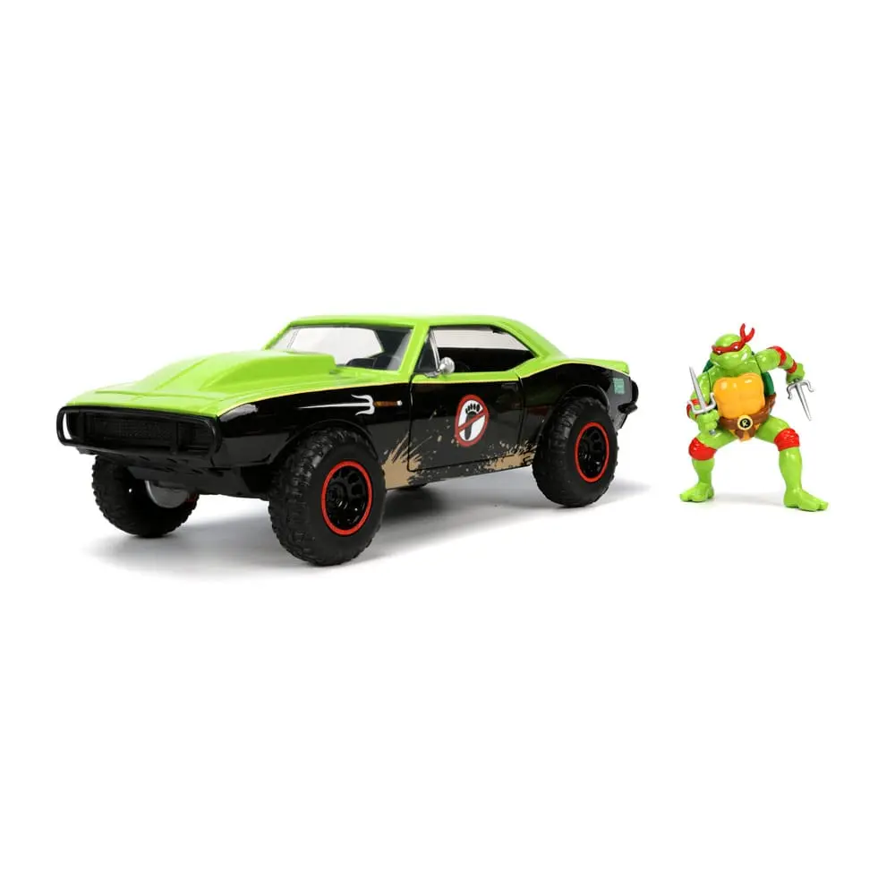 Teenage Mutant Ninja Turtles Hollywood Rides Diecast Model 1/24 1967 Chevrolet Camaro és Raphael figura termékfotó