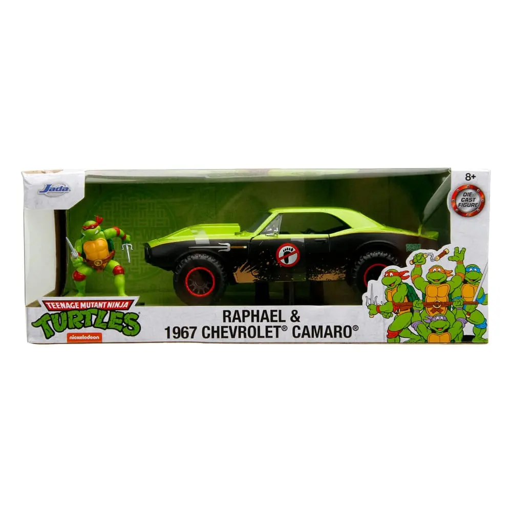 Teenage Mutant Ninja Turtles Hollywood Rides Diecast Model 1/24 1967 Chevrolet Camaro és Raphael figura termékfotó