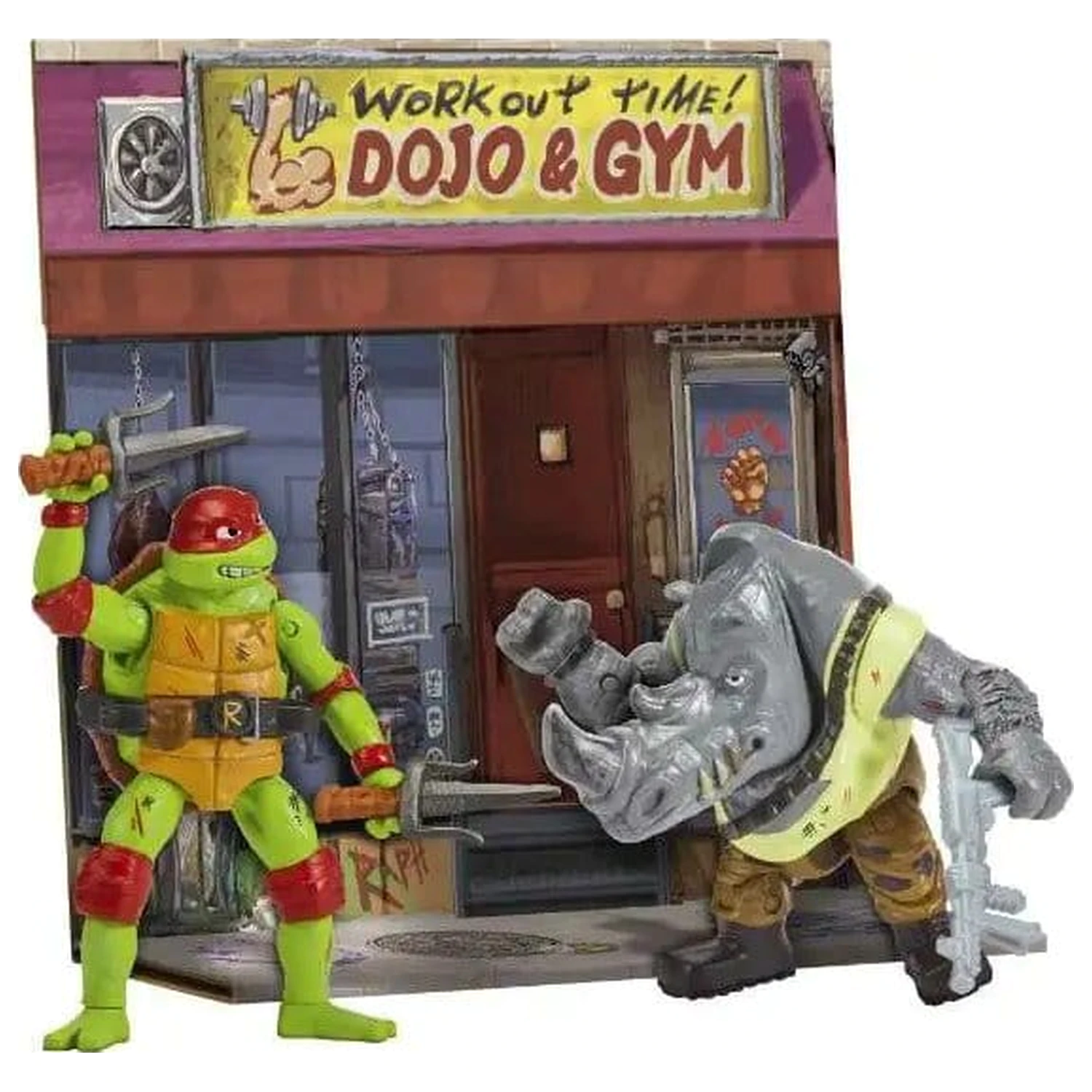 Teenage Mutant Ninja Turtles: Mutant Mayhem Battle Pack akciófigurák Raphael vs. Rocksteady 11 cm termékfotó