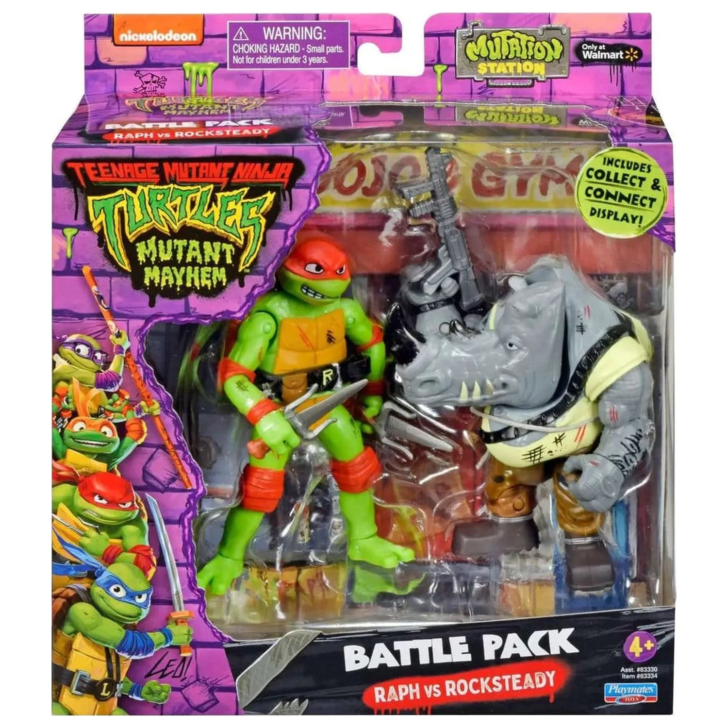 Teenage Mutant Ninja Turtles: Mutant Mayhem Battle Pack akciófigurák Raphael vs. Rocksteady 11 cm termékfotó