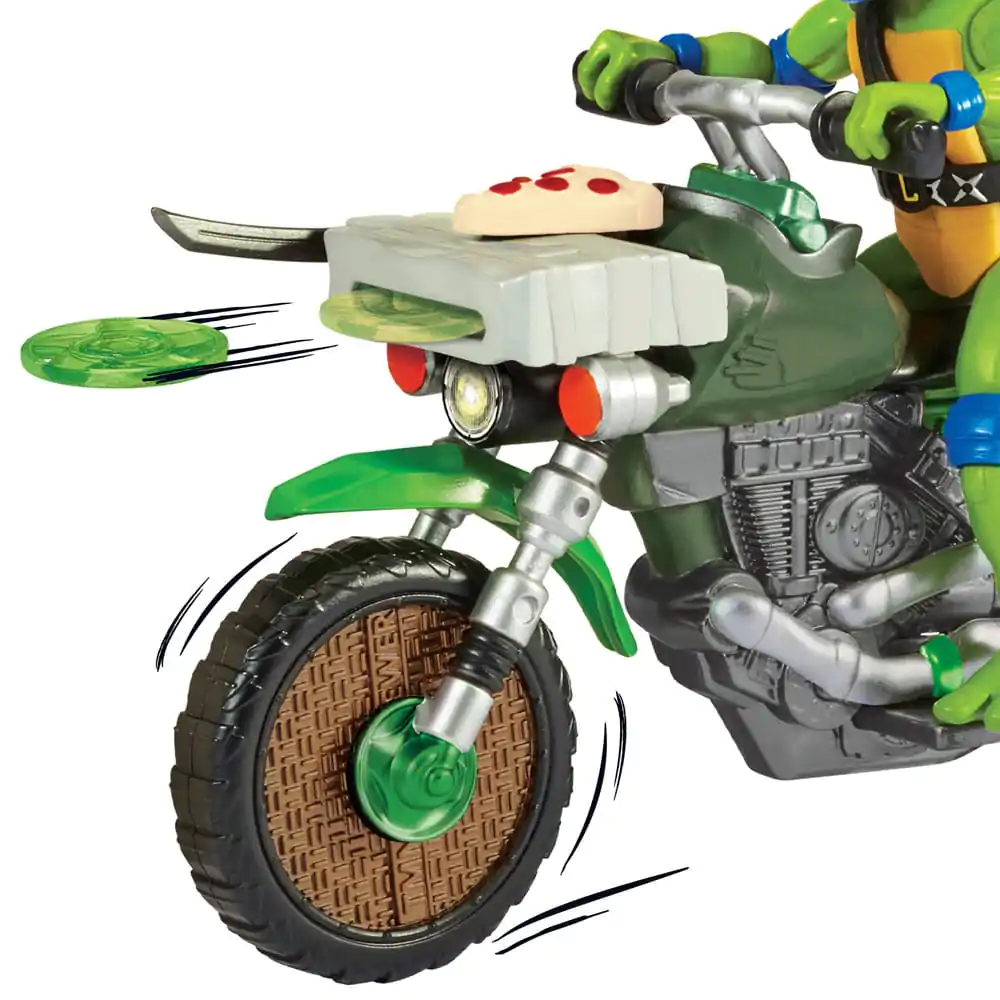 Teenage Mutant Ninja Turtles: Mutant Mayhem Drive N Kick Leonardo &amp; Motorcycle akciófigura 11 cm termékfotó