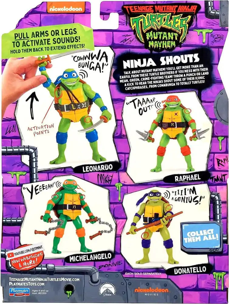 Teenage Mutant Ninja Turtles: Mutant Mayhem Ninja Shouts Donatello akciófigura 14 cm  termékfotó